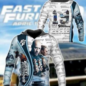 19 Years Of Fast And Furious All Cast Signatures Pullover And Zippered Hoodies Custom 3D Excavator Volvo Graphic Printed 3D Hoodie All Over Print Hoodie For Men For Women - d74dfbcd5106