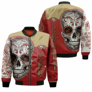3D Hoodie San Francisco 49Ers Sugar Skull Fan 3D T Shirt Hoodie Sweater Jersey Bomber Jacket Model 122 - a947db220fd2