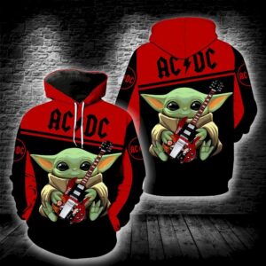 AC DC Baby Yoda New Full All Over Print 3D Hoodie For Men And Women - fffd0ea39d28