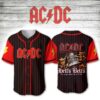 Ac/Dc Skull Baseball Jersey Shirt