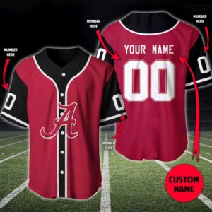 Alabama Crimson Tide Custom Personalized Baseball Jersey