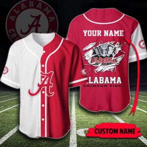 Alabama Crimson Tide Custom Personalized Baseball Jersey