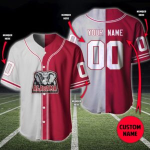 Alabama Crimson Tide Custom Personalized Baseball Jersey