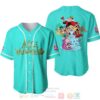 Alice In Wonderland All Over Print Turquoise Baseball Jersey