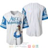 Alice In Wonderland Pinstripe White Baseball Jersey