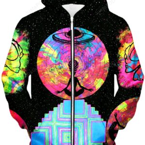 Alien Meditate Unisex Zip-Up 3D Hoodie For Men Women All Over 3D Printed Hoodie - 73079abfe013