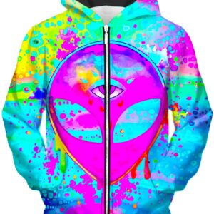 Alien Melt Pink Unisex Zip-Up 3D Hoodie For Men Women All Over 3D Printed Hoodie - 4c89a72932f9