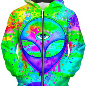 Alien Melt Purple Unisex Zip-Up 3D Hoodie For Men Women All Over 3D Printed Hoodie - 8aea5eb89373