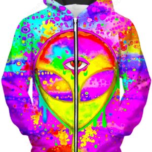 Alien Melt Yellow Unisex Zip-Up 3D Hoodie For Men Women All Over 3D Printed Hoodie - 25d66b715a48