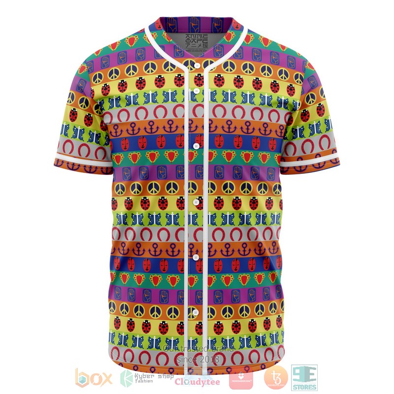 All Symbols Pattern Jojos Bizarre Adventure Baseball Jersey All Symbols Pattern Jojos Bizarre Adventure Baseball Jersey