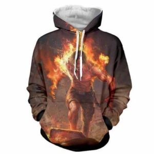 Anime One Piece Ace On Fire Zip 3D Hoodie All Over Print - 49204dbbaad3