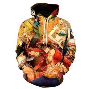 Anime One Piece Zip 3D Hoodie All Over Print - f67caa909d90