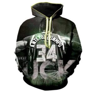 Antetokounmpo Milwaukee Bucks 34Th Zip 3D Hoodie All Over Print - 185cee43f137