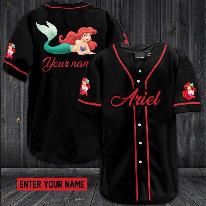 Ariel Custom Name Baseball Jersey Ariel Custom Name Baseball Jersey