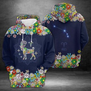 Aries Horoscope Flower 3D Printed Hoodie/Zipper Hoodie - 7ae5c1def4f6