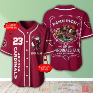 Arizona Cardinals Nfl 3D Personalized Baseball Jersey Shirt