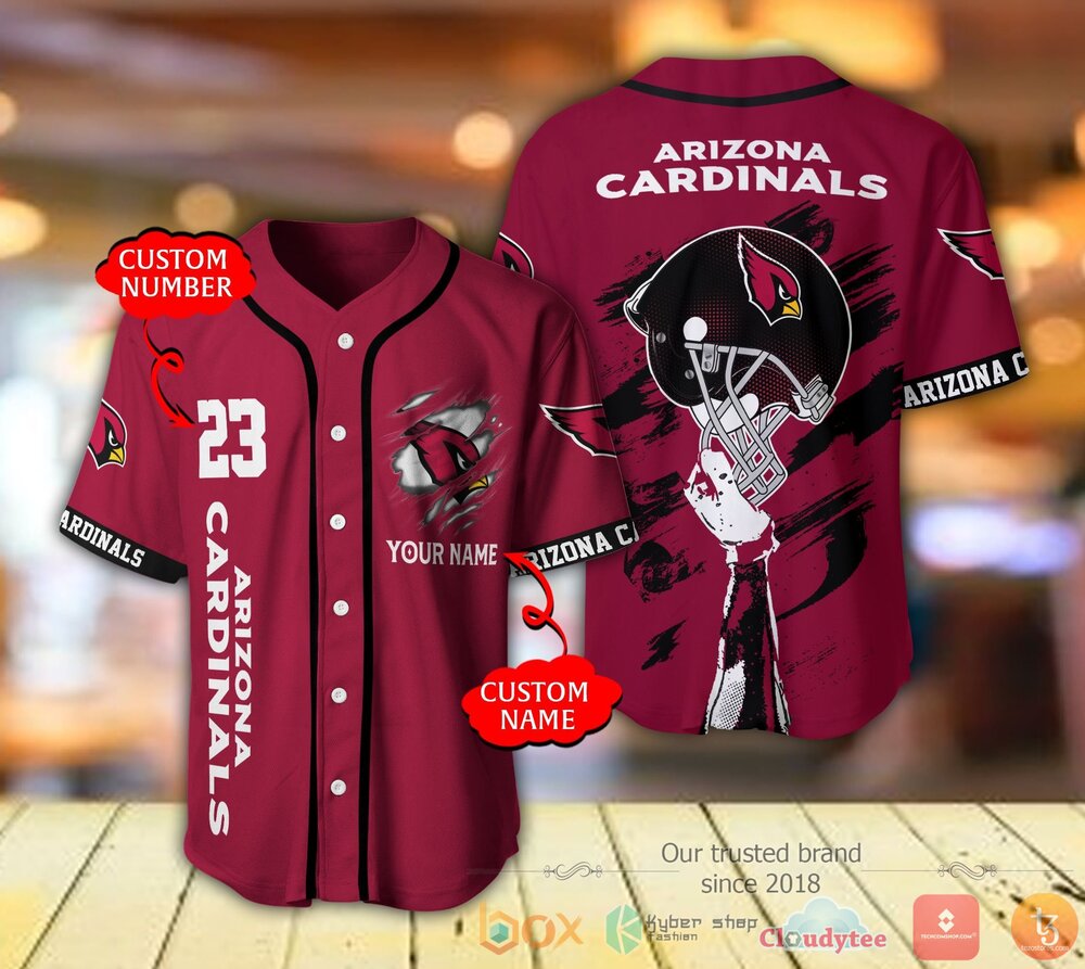 Arizona Cardinals Nfl Personalized Baseball Jersey Shirt Arizona Cardinals Nfl Personalized Baseball Jersey Shirt