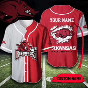 Arkansas Razorbacks Custom Name Baseball Jersey