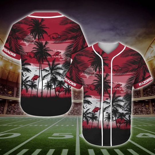 Arkansas Razorbacks Tropical Baseball Jersey Arkansas Razorbacks Tropical Baseball Jersey