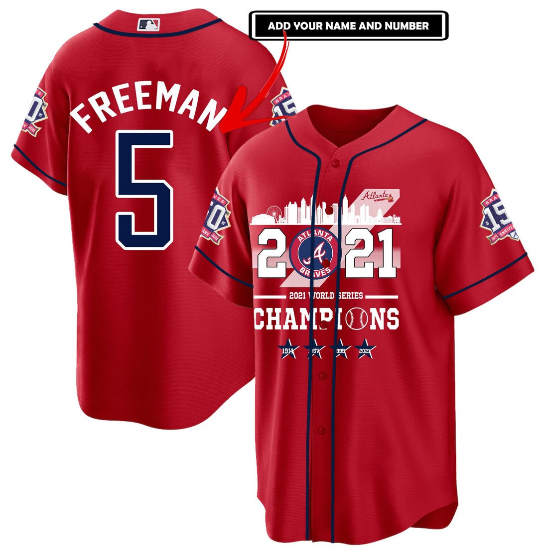 Atlanta Braves 2021 Champions Personalized Custom Baseball Jersey Shirt Atlanta Braves 2021 Champions Personalized Custom Baseball Jersey Shirt