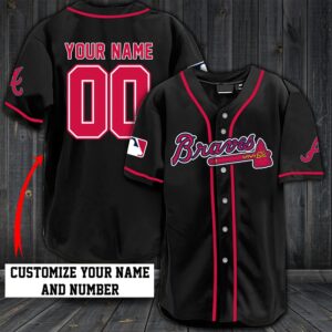 Atlanta Braves Mlb Custom Name And Number Baseball Jersey Shirt