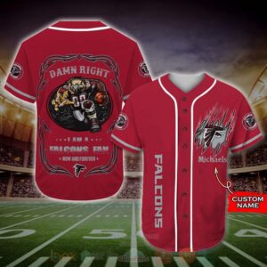 Atlanta Falcons Mascot Nfl Custom Name Baseball Jersey