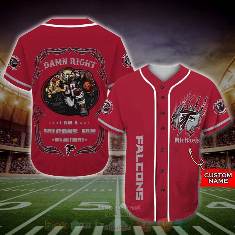 Atlanta Falcons Mascot Nfl Custom Name Baseball Jersey Atlanta Falcons Mascot Nfl Custom Name Baseball Jersey