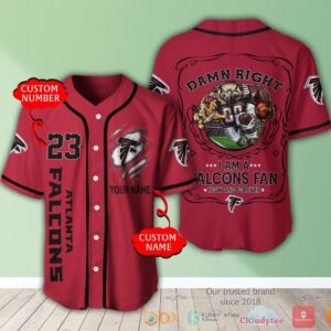 Atlanta Falcons Nfl 3D Personalized Baseball Jersey Shirt