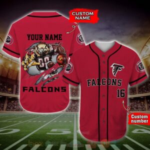 Atlanta Falcons Nfl Personalized Baseball Jersey