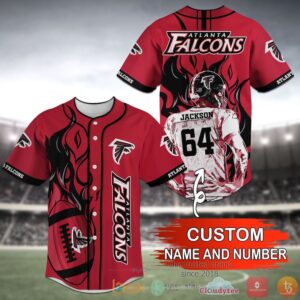 Atlanta Falcons Nfl Personalized Red Baseball Jersey Shirt