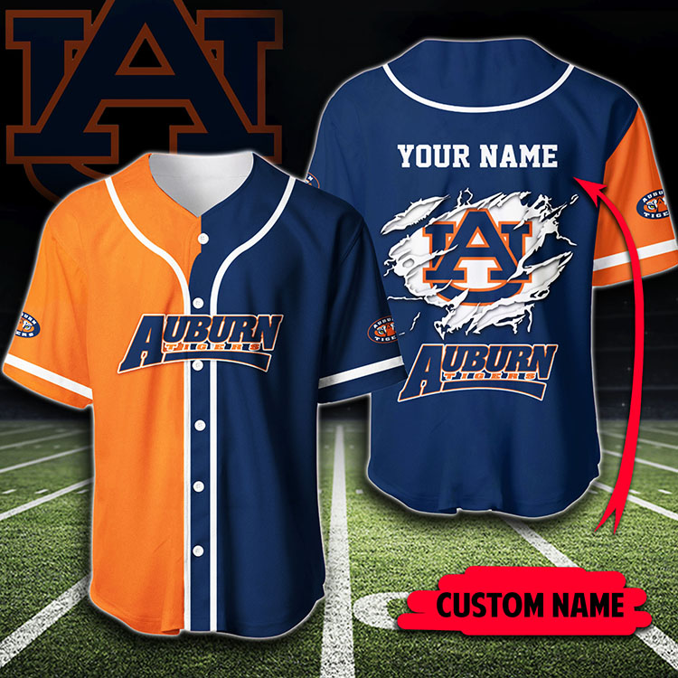 Auburn Tigers Custom Name Baseball Jersey Auburn Tigers Custom Name Baseball Jersey