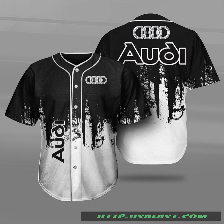 Audi Black And White Baseball Jersey Shirt Audi Black And White Baseball Jersey Shirt