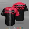Audi Black Red Car Motor Baseball Jersey