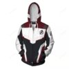 Avengers 4: Endgame Quantum battle suit 3D 3D Hoodie For Men Women All Over 3D Printed Hoodie � Dark Red + white - 3b3529826b9c