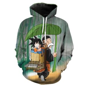 Baby Goku And Grandpa Gohan In The Rain Dragon Ball Z Pullover And Zippered Hoodies Custom 3D Graphic Printed 3D Hoodie All Over Print Hoodie For Men For Women - 5e7a091129ec