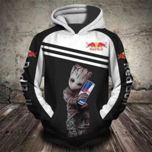 Baby Groot Red Bull And All Over Printed 3D Hoodie Sweatshirt - baa9b7879c72