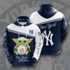 Baby Yoda New York Yankees Pullover And Zippered Hoodies Custom 3d Graphic Printed 3d Hoodie All Over Print Hoodie For Men For Women - 0e8f69920317