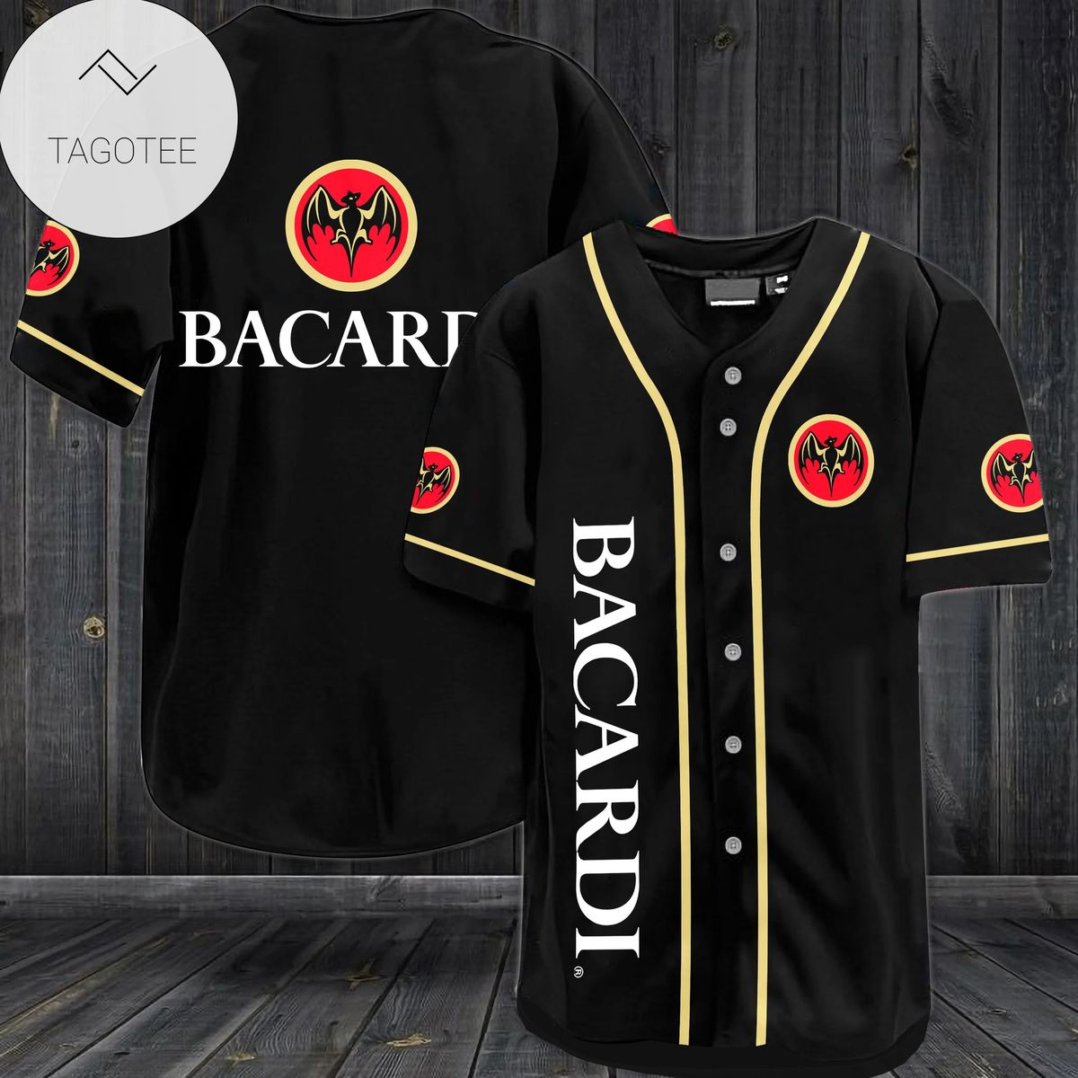 Bacardi Logo Baseball Jersey Shirt Bacardi Logo Baseball Jersey Shirt