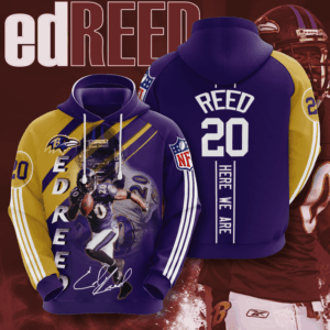 Baltimore Ravens Ed Reed 3D Hoodie Sweatshirt For Fans Men Women All Over Printed Hoodie - 4b078078b82e