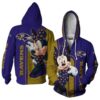 Baltimore Ravens Minnie Disney Pullover And Zippered Hoodies Custom 3D Graphic Printed 3D Hoodie All Over Print Hoodie For Men For Women - 6e22085d791b