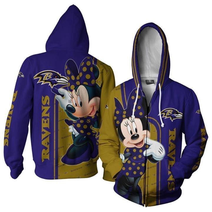 Baltimore Ravens Minnie Disney Pullover And Zippered Hoodies Custom 3D Graphic Printed 3D Hoodie All Over Print Hoodie For Men For Women - 6e22085d791b Baltimore Ravens Minnie Disney Pullover And Zippered Hoodies Custom 3D Graphic Printed 3D Hoodie All Over Print Hoodie For Men For Women - 6e22085d791b