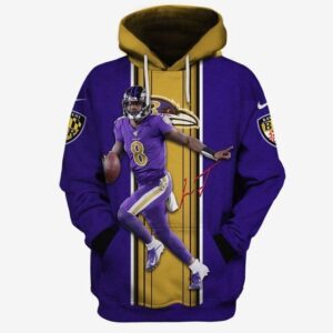 Baltimore Ravens Ncaa Football Lamar Jackson 3D Hoodie For Men For Women Baltimore Ravens All Over Printed Hoodie. Baltimore Ravens 3D Full Printing Shirt - 44834b24e965