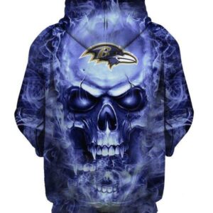 Baltimore Ravens Nfl Football Skull Hoodie All Over Print 3D Hoodie 3D Sweatshirt Clothing Hoodie21062 - 8ec54a62316c