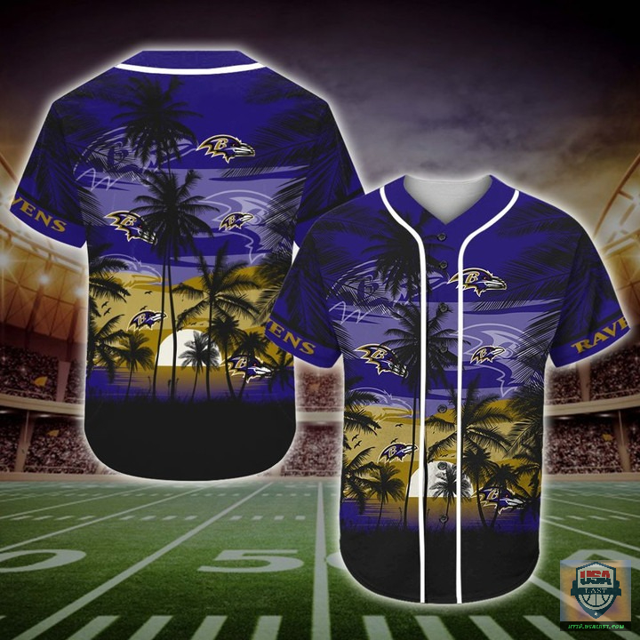 Baltimore Ravens Nfl Palm Tree Baseball Jersey Baltimore Ravens Nfl Palm Tree Baseball Jersey