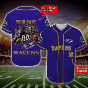 Baltimore Ravens Nfl Personalized Baseball Jersey