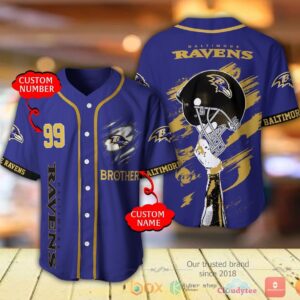 Baltimore Ravens Nfl Personalized Baseball Jersey Shirt