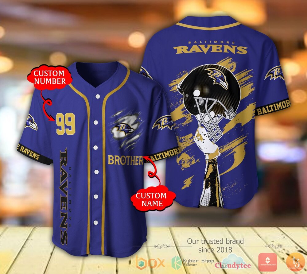 Baltimore Ravens Nfl Personalized Baseball Jersey Shirt Baltimore Ravens Nfl Personalized Baseball Jersey Shirt