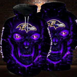 Baltimore Ravens Nfl Skull Pullover And Zippered Hoodies Custom 3D Graphic Printed 3D Hoodie All Over Print Hoodie For Men For Women - d0b4c5fe68dd