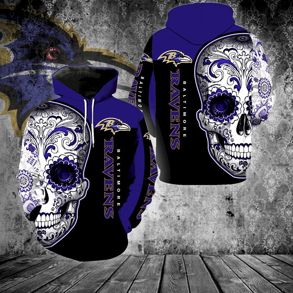 Baltimore Ravens Skull Full All Over Print 3D Hoodie For Men And Women - 90ac2d39ba8e Baltimore Ravens Skull Full All Over Print 3D Hoodie For Men And Women - 90ac2d39ba8e