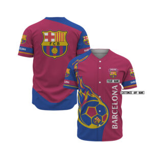 Barcelona Custom Name Baseball Jersey
